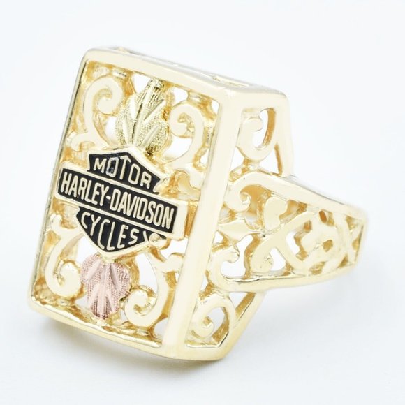 Motor Harley Davidson Cycles Ring 10k Gold (Three Tone) - NWT - Picture 3 of 3